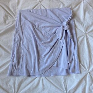Wilfred light purple wrap mini skirt